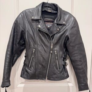 Xpert Performance Gear Women’s Leather Motorcycle Jacket - Black (Size M)